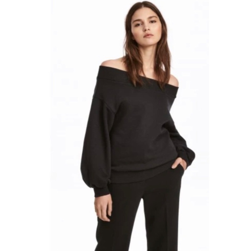 NEW Black Off the shoulder Sweatshirt